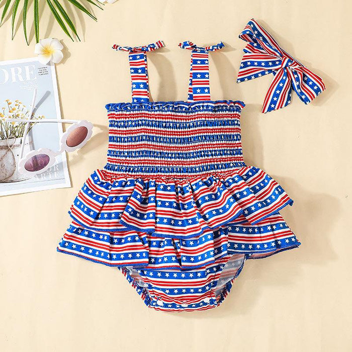 Baby Sling Jumpsuit Set Girls' Independence Day