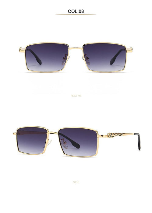 Small box cheetah men's and women's Metal Sunglasses