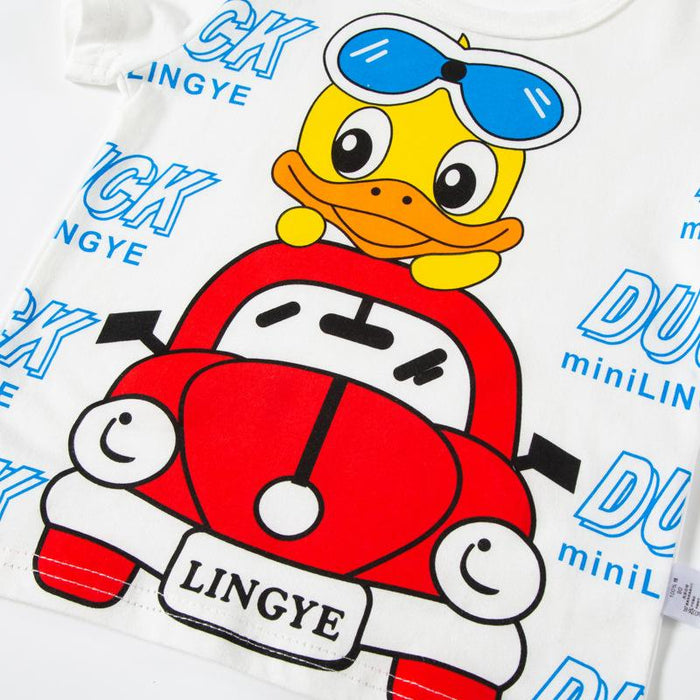 Little yellow duck summer children's short sleeve