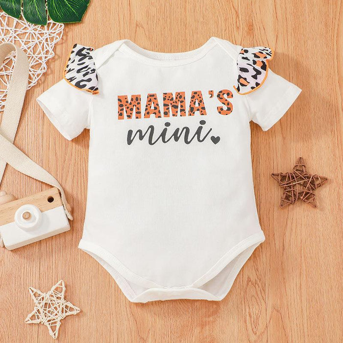 Letter waist pants leopard print three piece set