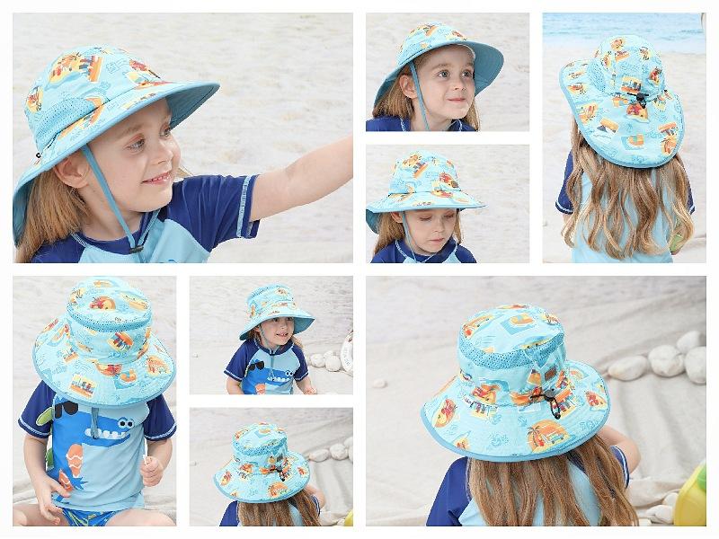 Children Cartoon Sunshade Shawl Hat Uv50 + Outdoor Sunscreen Hat