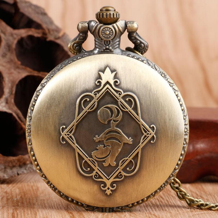 New Arrival Retro Alice In Wonderland Theme Bronze Quartz Pocket Watches