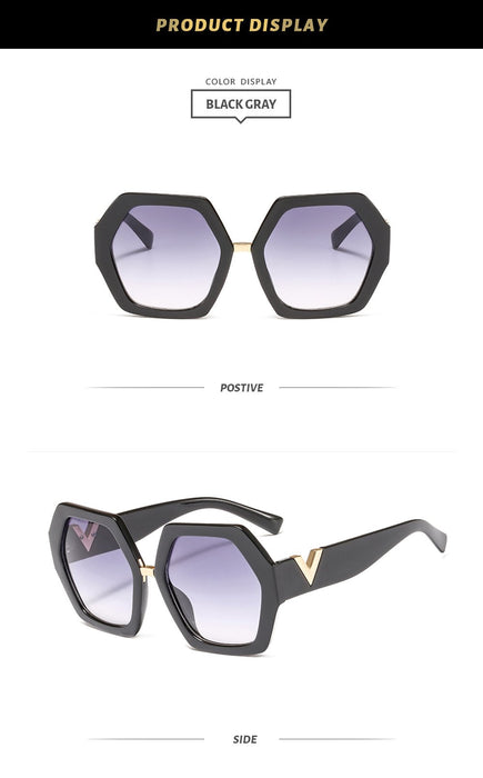 Thick Frame Sunglasses Women's large frame V-shaped Leopard Print