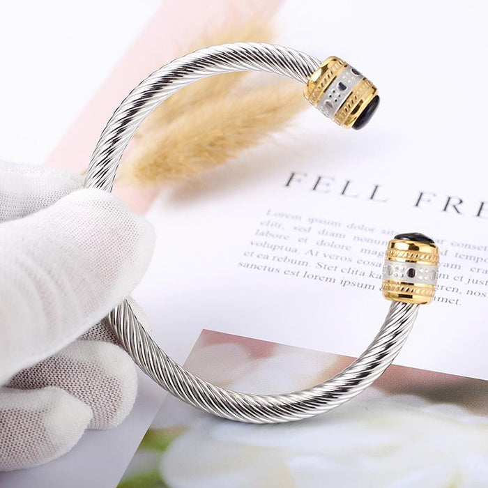 New Titanium Steel Bracelet Twisted Wire Fashion Silver Color Bracelet Bangle