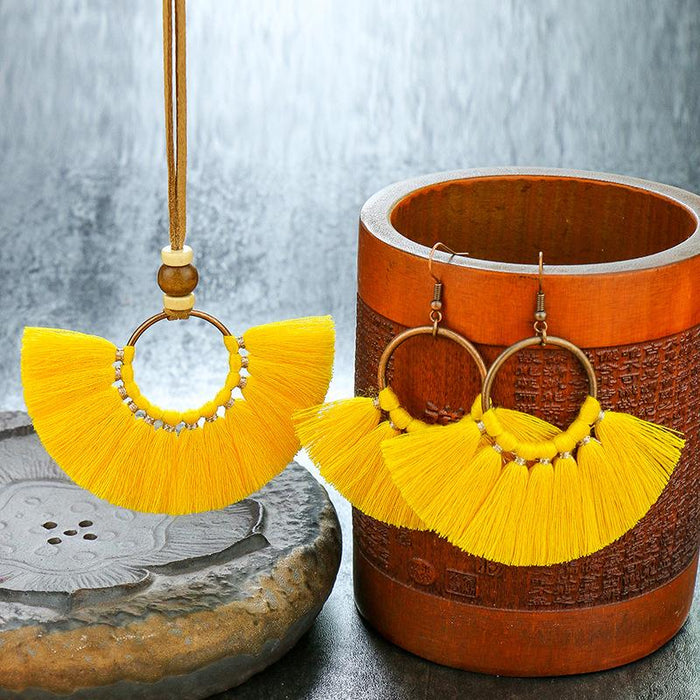 Fashion Retro Jewelry Bohemian Earring + Necklace Set