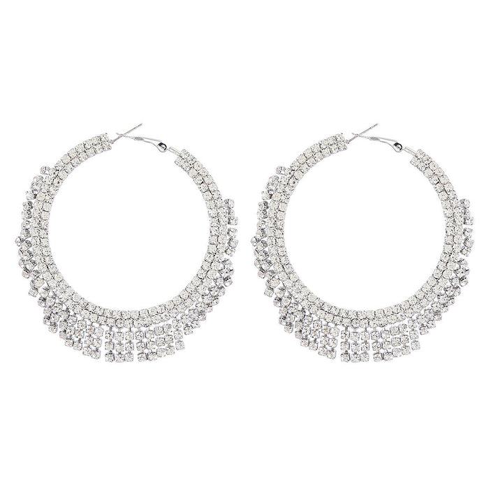 Exaggerated Round Claw Chain Geometric Fringe Earrings