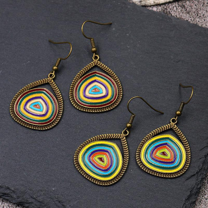 Women's Bohemian Vintage colour Water Drop Earrings