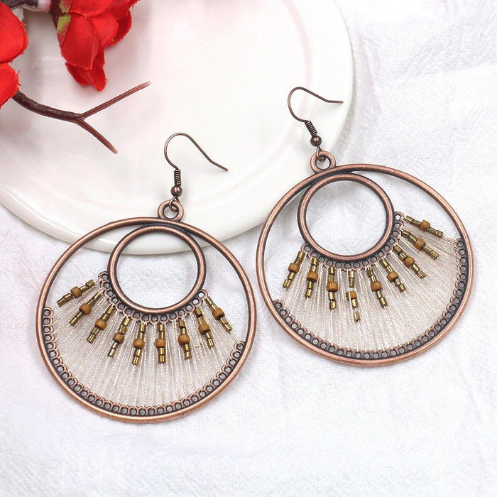 Vintage Fashion Drop Shaped Hand Woven Earrings