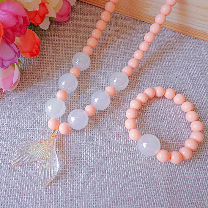 Cute Cartoon Beauty Fishtail Necklace Bracelet Set