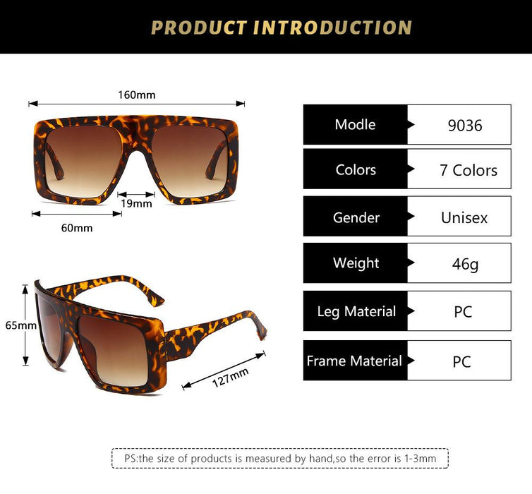 Large frame thick edge Sunglasses Women's gradient