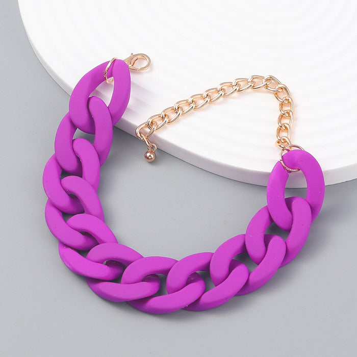 Women‘s Fashion Solid Color Hard Rubber Bracelet