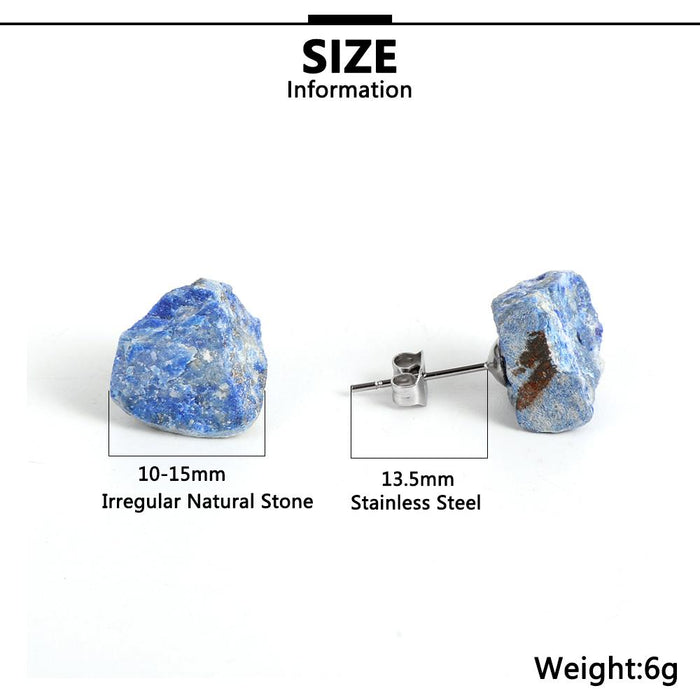 14 Style Irregular Natural Stone Stud Earrings