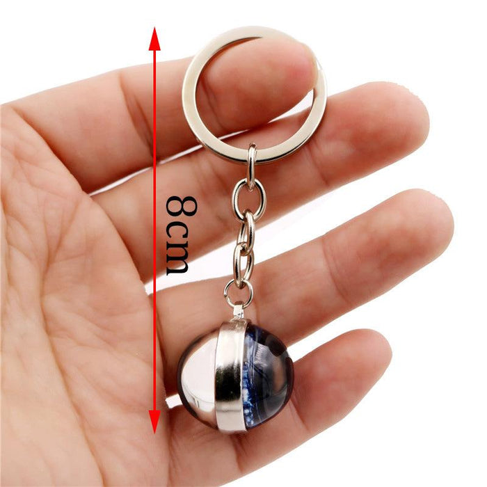 Luminous Twelve Constellations Key Chain Pendant Double-sided Glass Ball Pendant