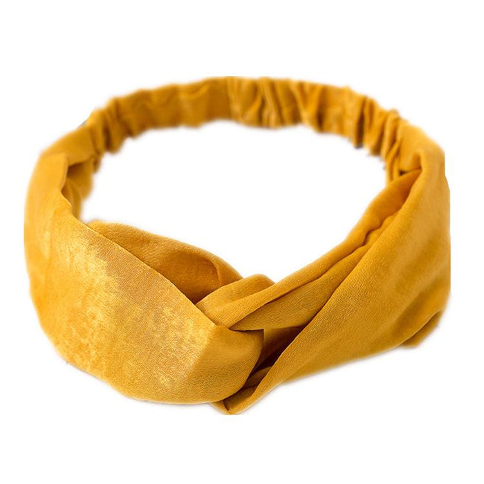 Cross fabric hair band women's solid silk satin hair hoop elastic headband hair ornament