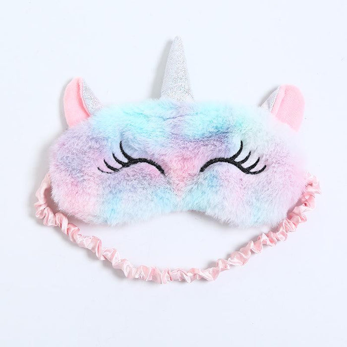 Cartoon Cute Plush Shading Unicorn Blindfold Eye Mask