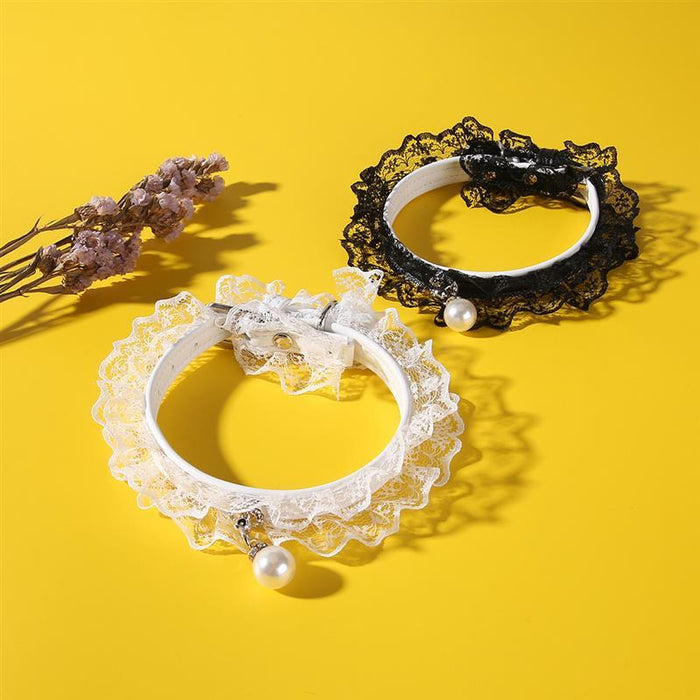 Pet Collar Adjustable Lace Decor Cat Dog Necklace Collar Pet Supplies Party Dress Up Hair Accessories