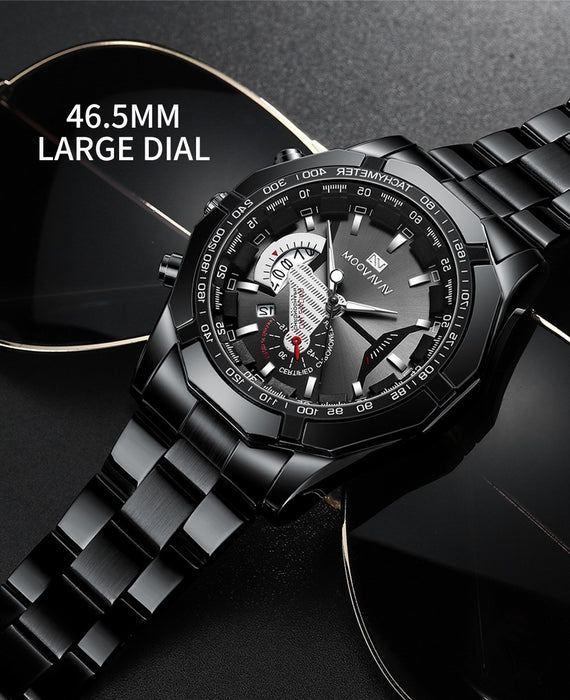 Watches Men Sport Stainless Steel Band Waterproof Casual Outdoor Luxury Quartz Watch