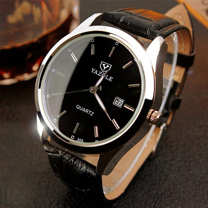 Yazole Watch Men Calendar Fashionable Blu-ray Male Quartz Watch