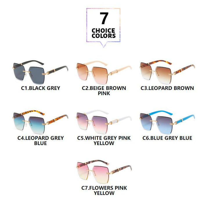 Frameless cut edge light luxury GRADIENT SUNGLASSES