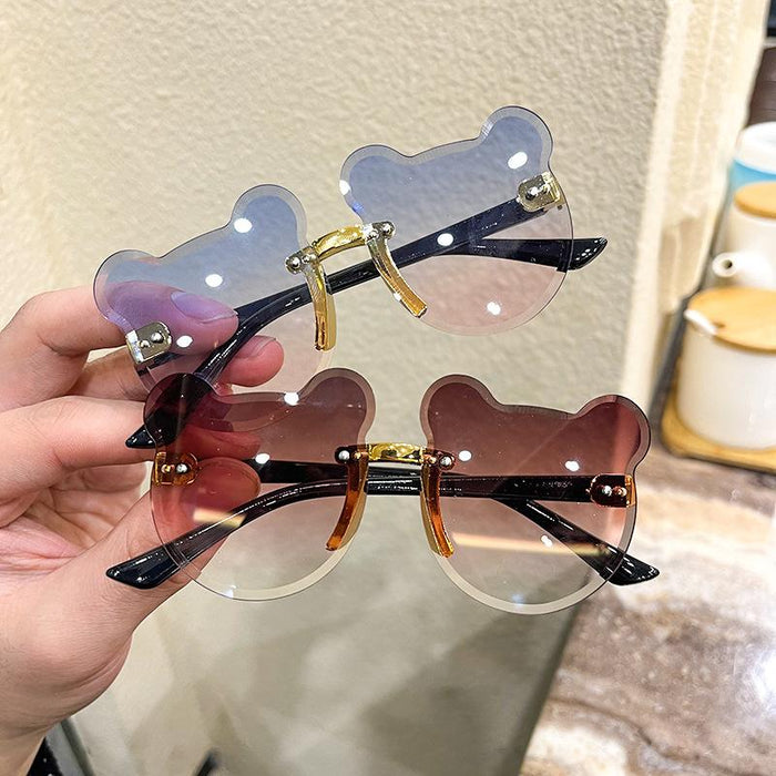 Frameless bear children's sunglasses and sunglasses