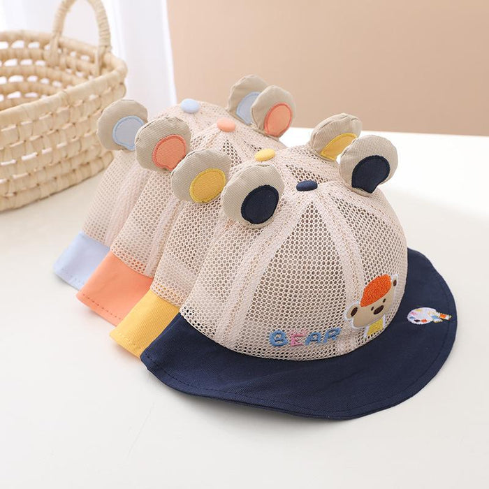 Summer Cute Baby Cartoon Bear Children Net Hat