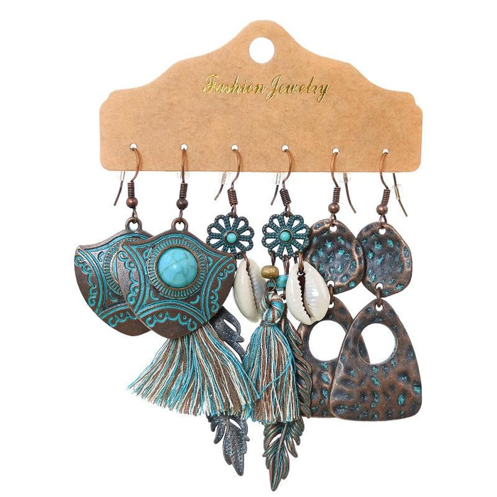 3 pairs/set Earrings Bohemian Style Jewelry X0X36195
