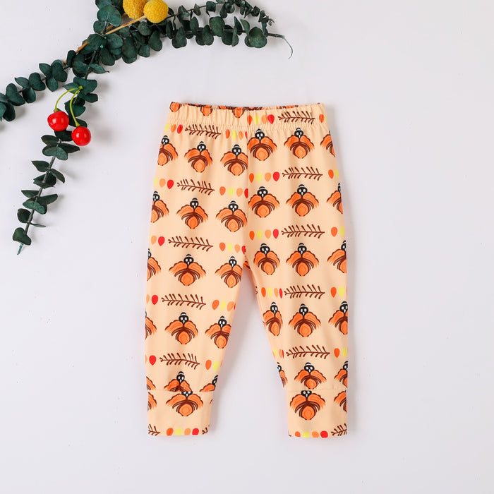 Boys' long sleeved pumpkin lettered print triangle khat-shirt