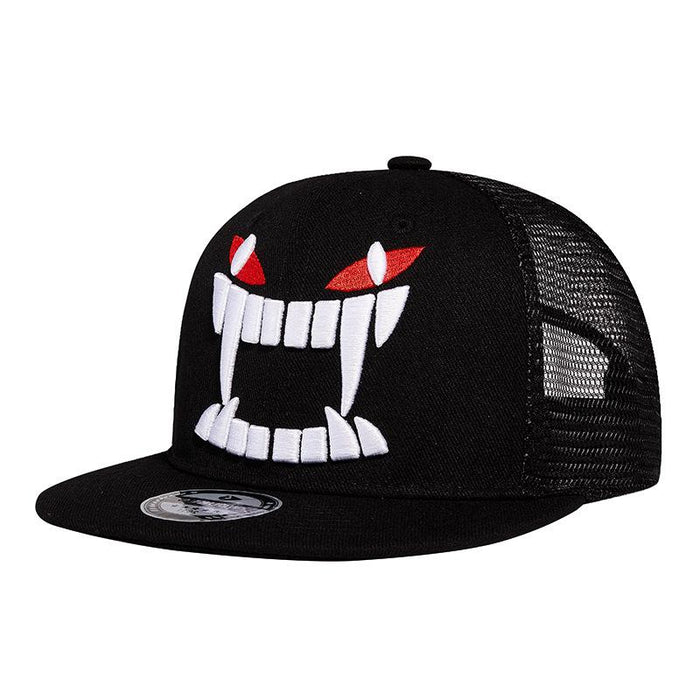 New Street Three-dimensional Embroidery Big Tooth Mesh Hat Baseball Cap