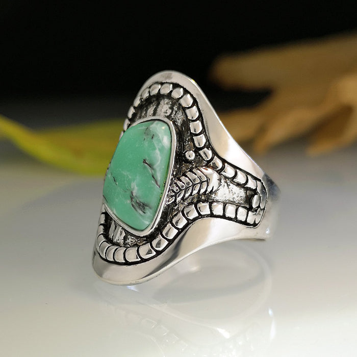 Creative Leaves Marble Turquoise Ring