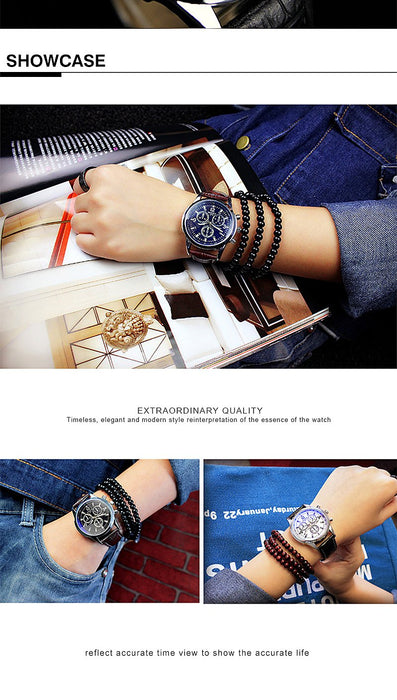 Top Brand Luxury Yazole Men Business Fashion Blue Glass Surface Unique Leisure Wristwatches
