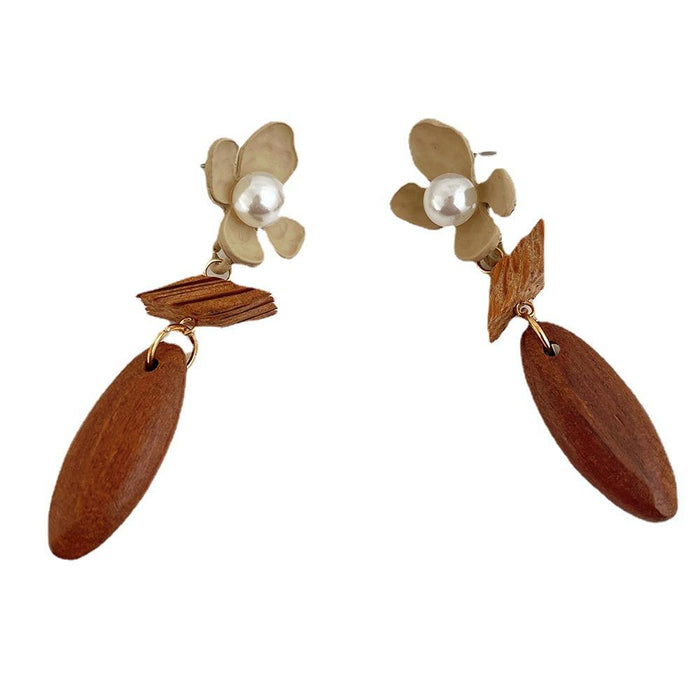Vintage Pearl Flower Earrings Women's Fashion Jewelry