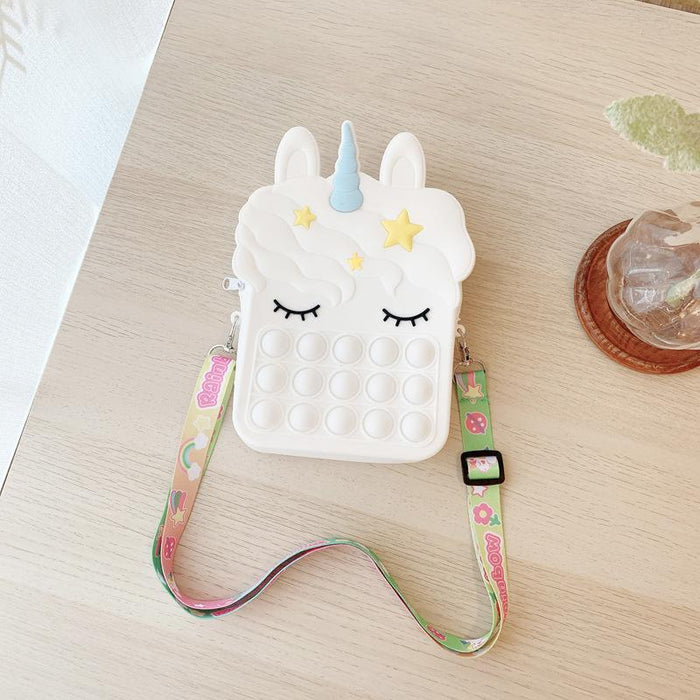 Silicone children's unzipping coin purse press toy