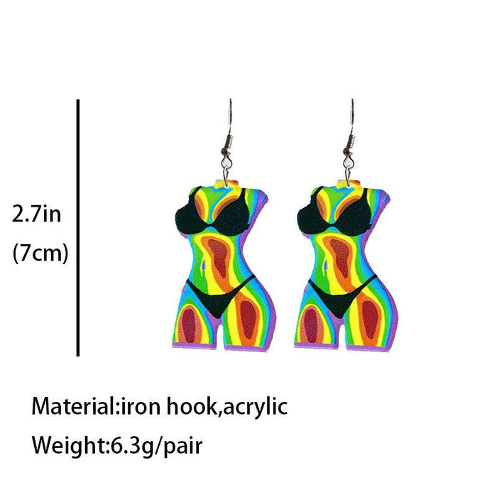 Texas printed female body Earrings