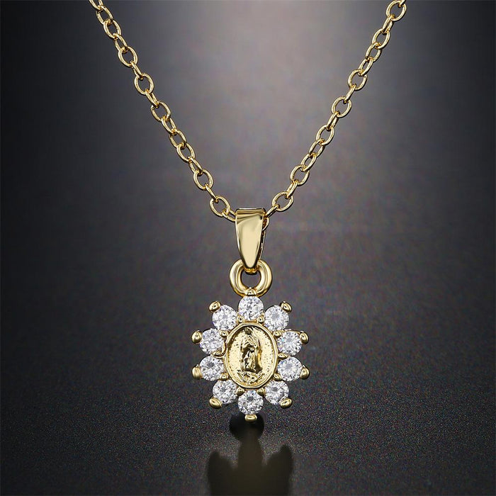 New Exquisite and Small Zircon Virgin Pendant Necklace