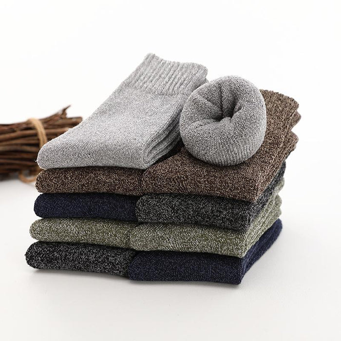 5 Pairs Thicken Wool Socks Men High Quality Towel Keep Warm Winter Socks