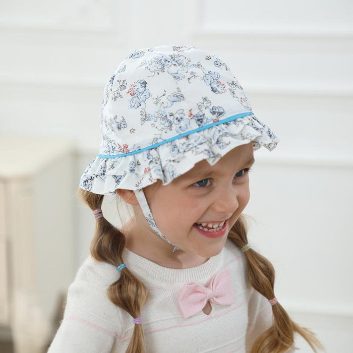 Pastoral Blue Floral Cold Proof Sunscreen Children's Fisherman Hat