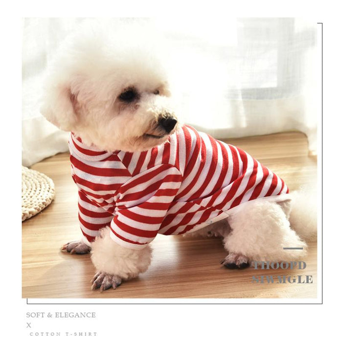 Summer dog clothes small and medium dog pet striped cotton