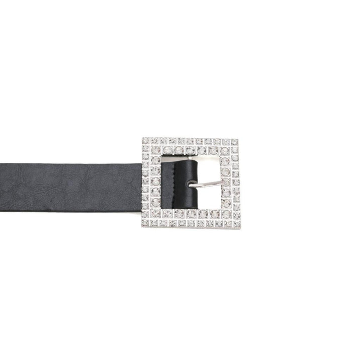 Square alloy diamond inlaid PU belt