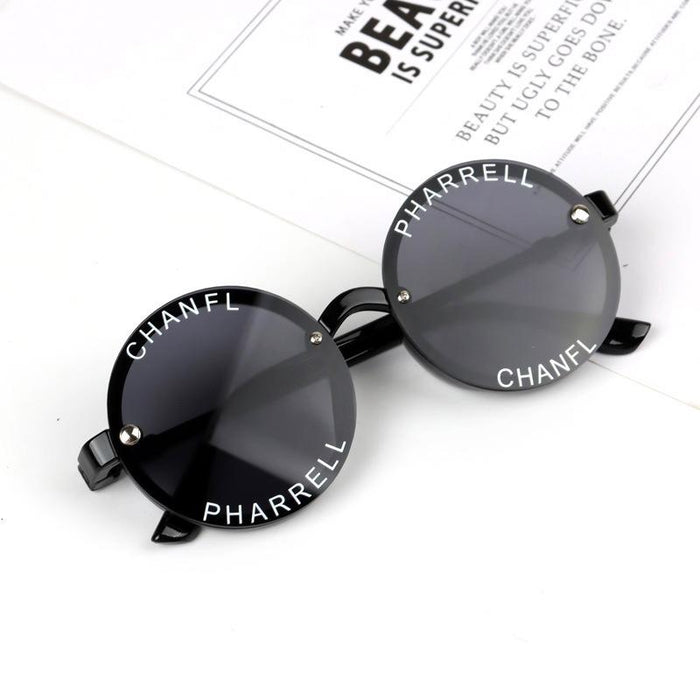 Children's round frame sunglasses English alphabet glasses