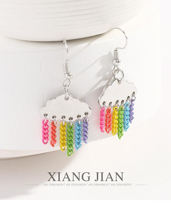 Simple Fashion Rainbow Tassel Women's Earrings