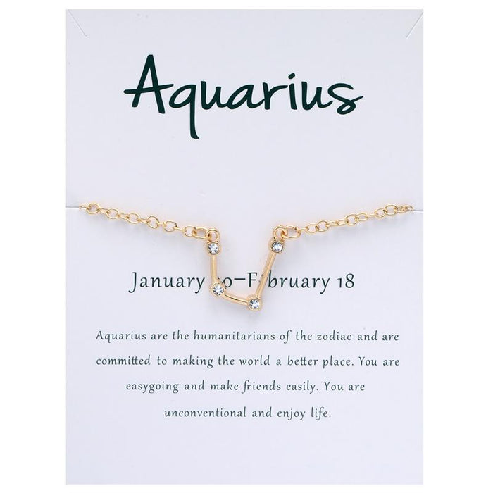 Twelve Constellations Bracelet Rhinestone Card Bracelet
