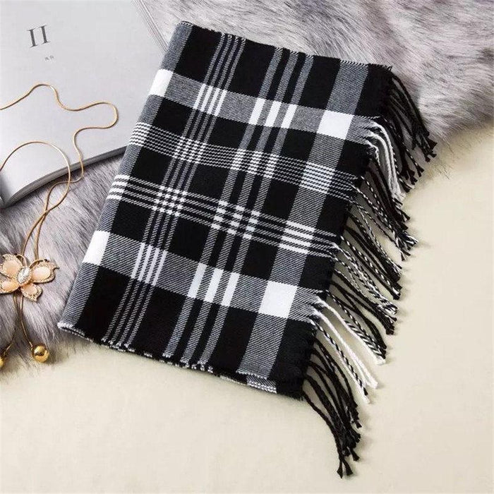 Classic Lattice Soft Scarf Cashmere Plaid Scarves