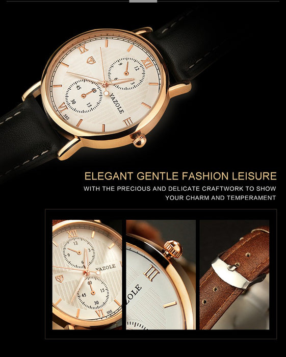 Man Sport Wrist Watch Roman Top Brand Luxury Yazole Luminous Waterproof Fashion Business Style Design