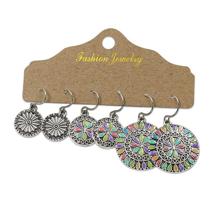 3 pairs/set Earrings Bohemian Style Jewelry X0X36196