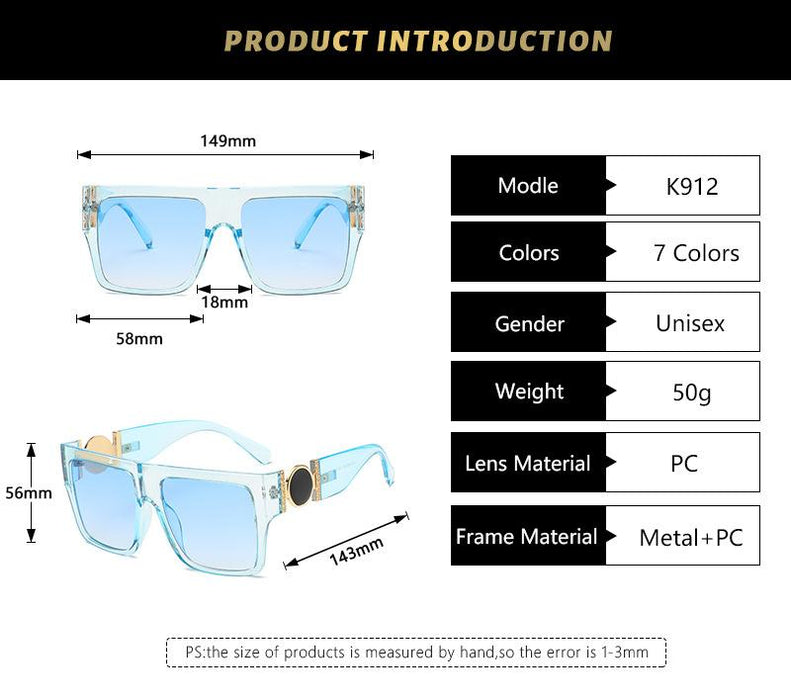 Square large frame one-piece Sunglasses