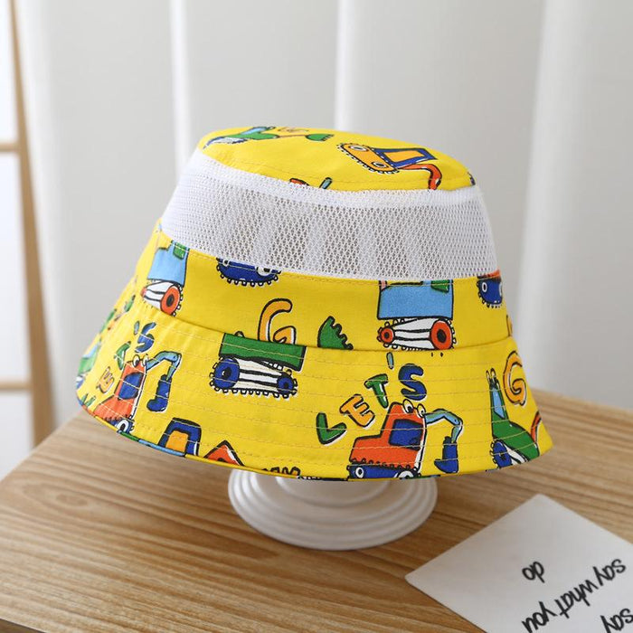 Summer Cartoon Print Children's Outdoor Mesh Hat
