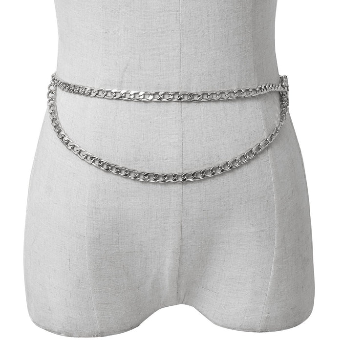 Retro Simple Metal Lock Female Waist Chain U-shaped Body Chain