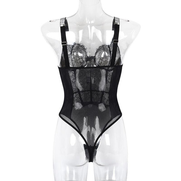 Women's Lace Mesh One-piece Lingerie Sexy Bodysuit
