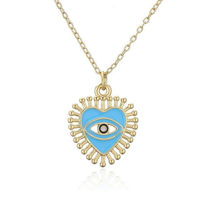 Personalized Oil Dripping Love Devil's Eye Pendant Necklace