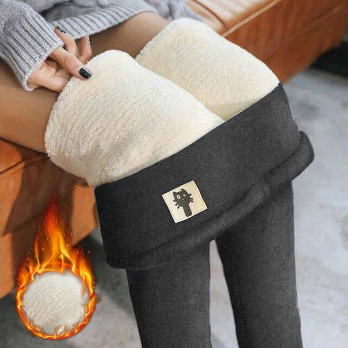 Winter Thick Velvet Leggings Warm Fleece Lined Tights Leggings